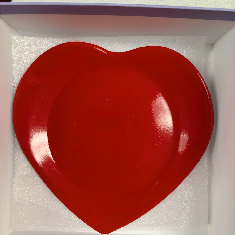 Philippe Deshoulieres Porcelain de Limoges Red Heart Plates – Set of 6 | French